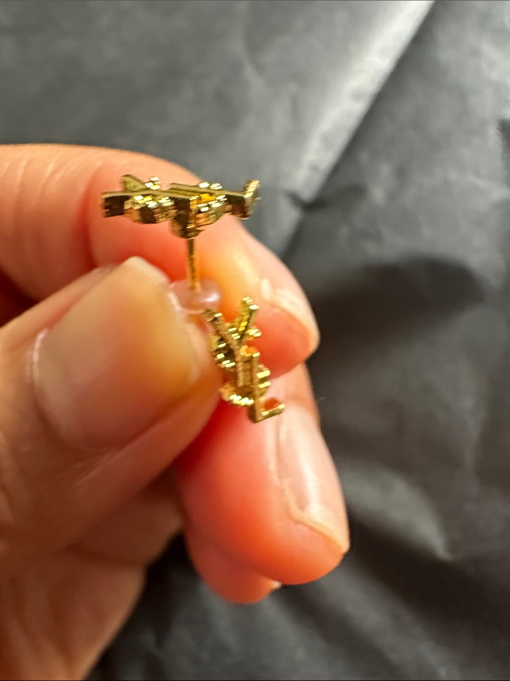 Gold Letter Y Stud Earrings - Women's Jewelry